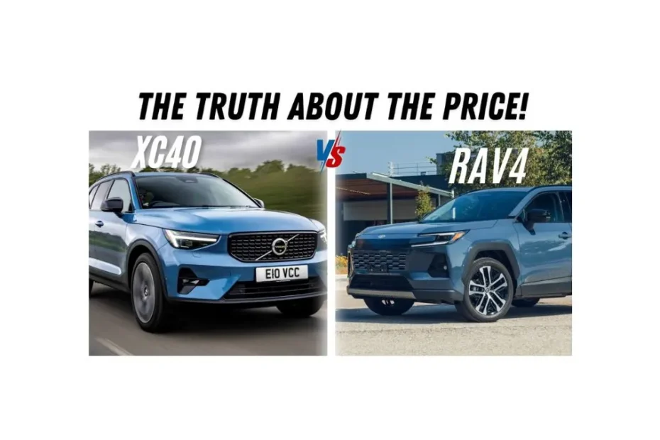 2026 Volvo XC40 vs Toyota RAV4 side by side SUV comparison for USA buyers
