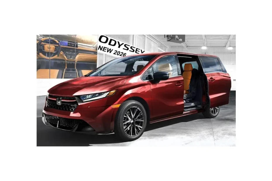 Honda Odyssey 2026 family minivan exterior view on American road
